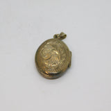 Sterling Silver Floral Pattern Oval Double Locket Charm Pendant Vintage 1980