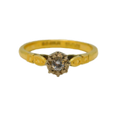 18ct Yellow Gold & 0.15ct Diamond Solitaire Ring Vintage 1985 London