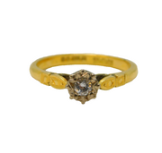 18ct Yellow Gold & 0.15ct Diamond Solitaire Ring Vintage 1985 London