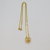 Gold On Sterling Silver Pearl & CZ Studio Pendant Necklace Contemporary c2010