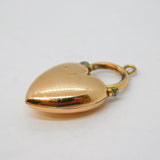 Victorian 9ct Gold Cased Puffy Heart Opening Pendant Charm Antique c1890