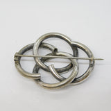 Victorian Sterling Silver Lovers Knot Sweetheart Brooch Antique c1860