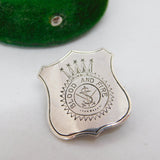 Sterling Silver 'Blood & Fire' Shield Brooch Pin Antique 1923 Birmingham