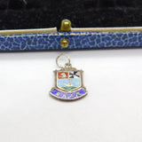 Sterling Silver and Enamel Travel Shield Oban Charm Pendant Vintage c1970