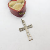 Sterling Silver Christian Crucifix Charm Pendant Vintage c1970