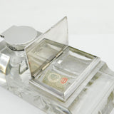 Edwardian Sterling Silver & Cut Glass Combination Desk Stand Antique London