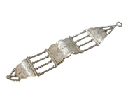 19th Century Dutch Sterling Silver Floral Pattern Panel Bracelet Antique 1894