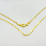 Long Yellow Gold on Sterling Silver Anchor Link Chain Necklace 30" Length