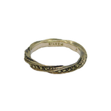 Sterling Silver Marcasite Twist Style Art Deco Band Ring Antique c1930 Size R