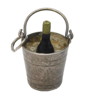 Sterling Silver Champagne Ice Bucket Charm Pendant Vintage c1970