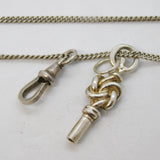 19th Century Sterling Silver Long Guard Chain & Watch Key Antique c1890s