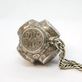 Victorian Sterling Silver Celtic Knot Style Slider Pendant Necklace Antique