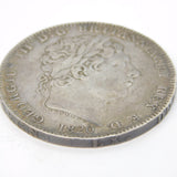 King George III Silver LX Crown Coin Antique 1820 Fine Condition