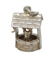 Sterling Silver Good Luck Wishing Well Charm Pendant Vintage c1970