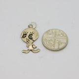 Sterling Silver Novelty Cartoon Style Character Charm Pendant Vintage c1970s