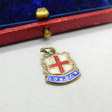 Sterling Silver & Enamel London Shield Charm Pendant Vintage c1970
