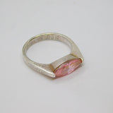 Sterling Silver Pink Cubic Zirconia Dress Ring Vintage c1970 Size S