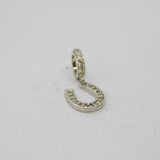 Sterling Silver CZ Horseshoe Bracelet Charm Or Pendant Contemporary c2000s