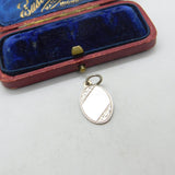 Sterling Silver Floral Small Tag Form Charm Pendant Vintage c1970