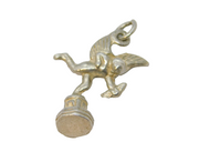 Sterling Silver Cupid Firing Arrow Charm Pendant Vintage c1970