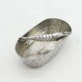 Victorian Sterling Silver Woven Form Fish Bones Basket Antique 1882 London