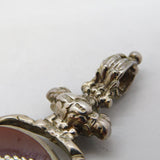 Sterling Silver Bloodstone & Carnelian Spinner Fob Vintage London