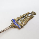 Sterling Silver Enamel Warwick Souvenir Spoon Antique 1923 Birmingham