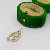 Sterling Silver Rennie Macintosh Style Topaz Set Charm Pendant Vintage c1970