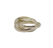 Sterling Silver Triple Band Wedding Ring Contemporary c1990 Size O