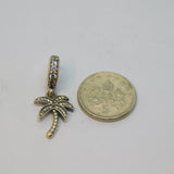 Sterling Silver PANDORA Crystal Set Palm Tree Charm Bead Vintage c2000