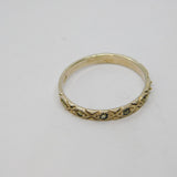 Sterling Silver Marcasite Leaf Pattern Half Eternity Ring Antique c1930 Size P