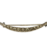 Sterling Silver Graduating Paste Set Crescent Moon Brooch Antique c1920 Deco