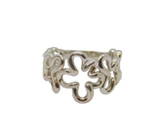 Sterling Silver Open Floral Design Studio Ring Contemporary c2000 Size L 1/2