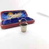 Sterling Silver Bucket Charm Pendant Vintage c1970