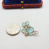 Sterling Silver Cabochon Cut Quartz Dream Catcher Charm Pendant Vintage c1970
