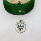 Sterling Silver Enamel Austrian Shield Charm Pendant Vintage c1970