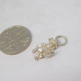 Sterling Silver Teddy Bear Teacher Charm Pendant Vintage c1970