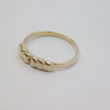 Sterling Silver 6 Hearts Pattern Dress Band Ring Vintage c1970 Size P