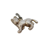 Sterling Silver Little Cat Charm Pendant Vintage c1970