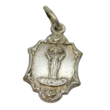 Sterling Silver Religious Interest Double-Sided Charm Pendant Vintage c1970