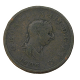 King George III Copper Half Penny Coin Antique 1806 Fair Condition
