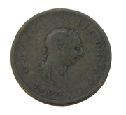 King George III Copper Half Penny Coin Antique 1806 Fair Condition