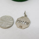 Sterling Silver 'I'll Never STOP Loving You' Charm Pendant Vintage c1970