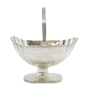 George III Sterling Silver Dog Crest Sweet-Treat Basket Antique 1793 London