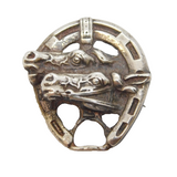 Art Deco Sterling Silver Horse Racing Brooch Pin Antique c1920s