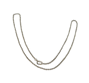 Sterling Silver Cable Link Chain Necklace Vintage c1970s 18" Length