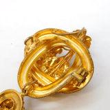 Victorian Pinchbeck & Almandine Garnet Floral Chased Drop Pendant Antique