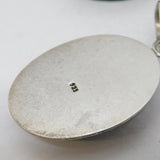 Large Sterling Silver Cabochon Azurite Drop Pendant Vintage c1970