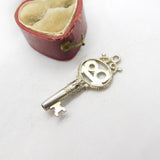 Sterling Silver 18th Birthday Lucky Key Charm Pendant Vintage c1970