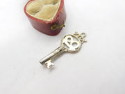 Sterling Silver 18th Birthday Lucky Key Charm Pendant Vintage c1970